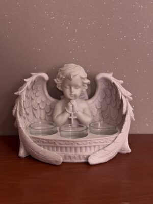 Portavelas Ángel Querubín blanco