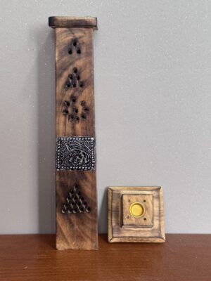 Torre Quemador de Incienso de Madera de Mango Elefantes